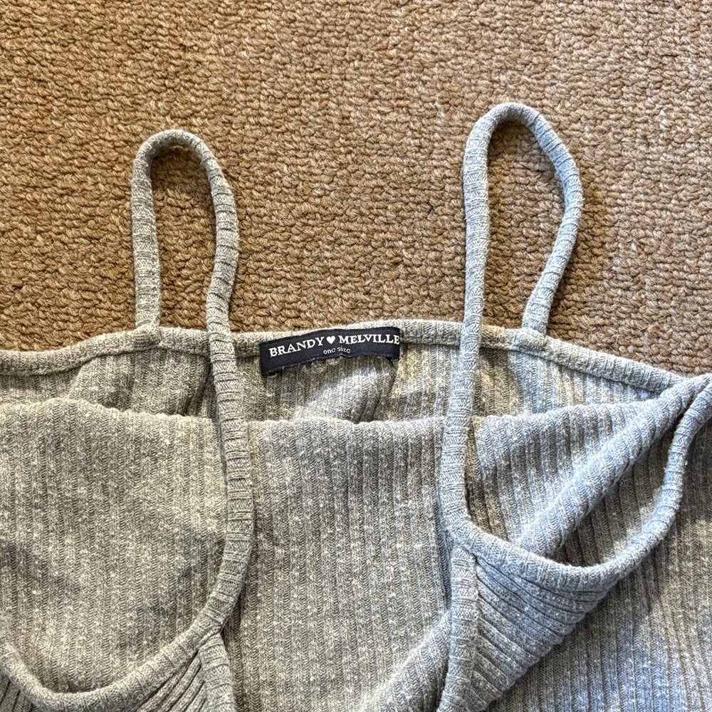 Brandy Melville Heather Gray Ribbed Cami